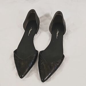 3.1 Phillip Lim Devon  d'Orsay Flat, Petrol Black Blue 38.5